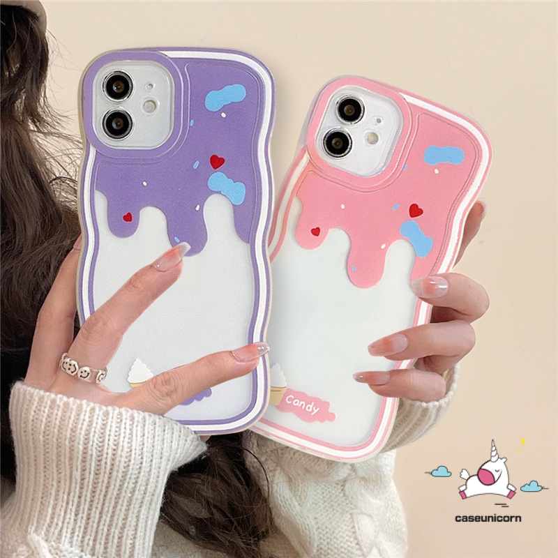 Casing Wavy Edge Case Oppo A17 A57 A15 A16 A78 A77 A95 A74 A55 A17K A16K A54 A12 A77s A5s A1K A7 A3s A5 A9 A31 A53 A33 A96 A92 Reno 8T 7z 8z 56 8 A36 A12e A16E A16s Soft Case Es Krim