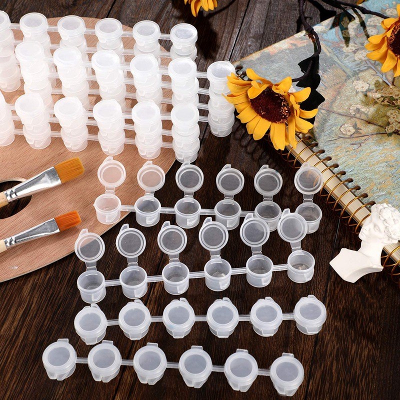 

POT CAT PLASTIK RENTENG 6X3 ML - TABUNG TEMPAT CAT AKRILIK - PAINT POT STRIPS - ACRYLIC PAINT CUP