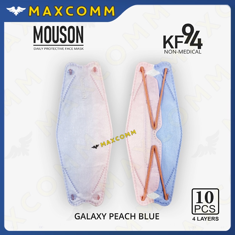 Masker Mouson KF94 Motif Galaxy Peach Blue 4 ply isi 10 Masker Non Medis Sekali Pakai