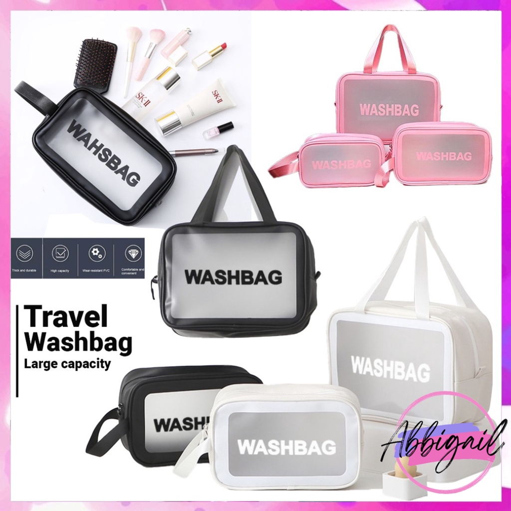 𝘈𝘉𝘎✰ Tas Kosmetik Transparant Washbag / Pouch Travel Make Up Bag Organizer / Dompet Kosmetik Waterproof 1243