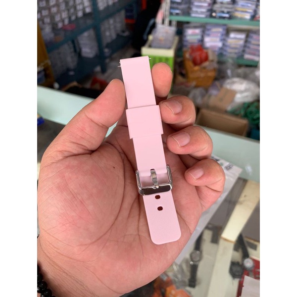 Strap Tali Jam Tangan Silikon Soft pink 9909 18mm