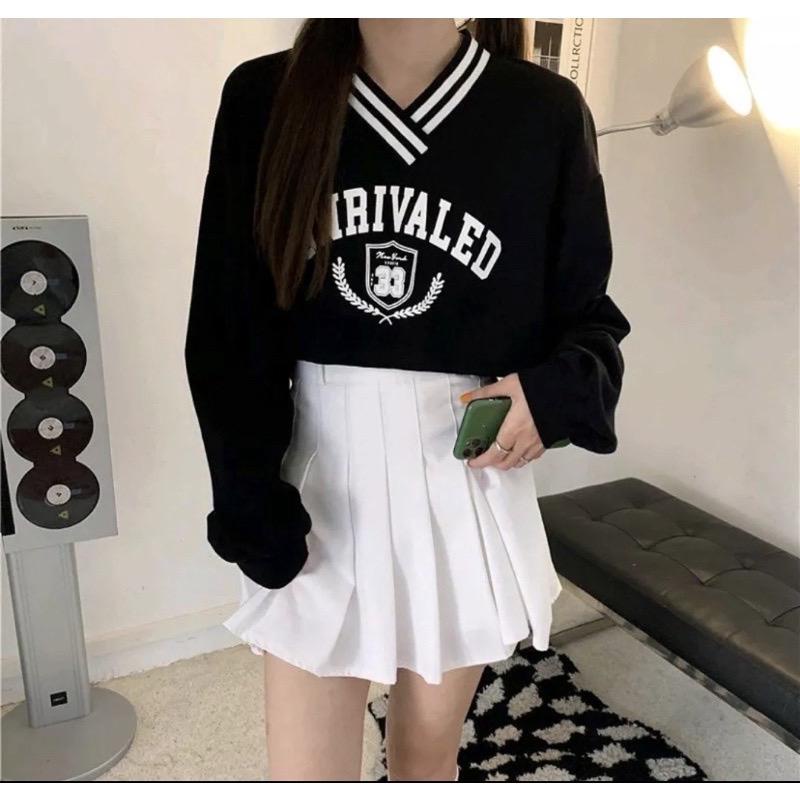 Sweater Crop Wanita Korean Style - Sweater Unrivaled Sweatshirt Crop - Sweater