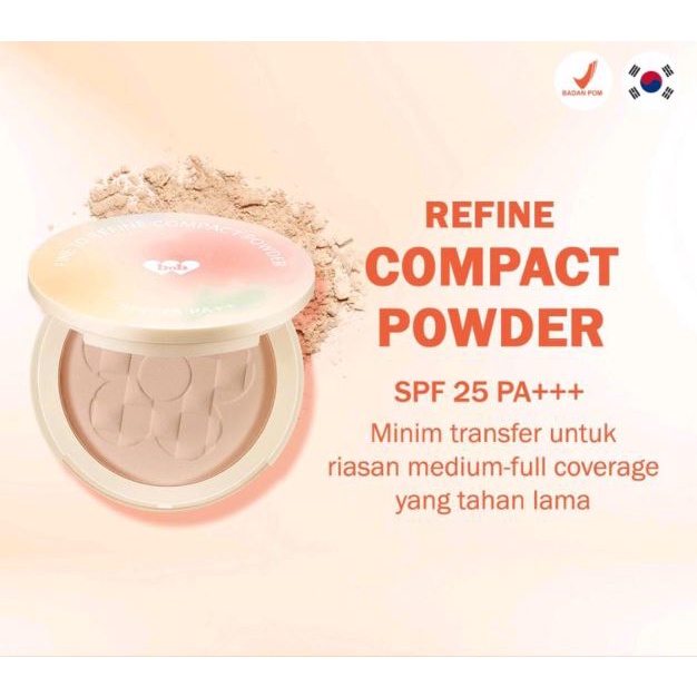 ☘️Yuri Kosmetik☘️Barenbliss Korean Bloomatte Fine to Refine Compact Powder FREE TRAVEL SIZE