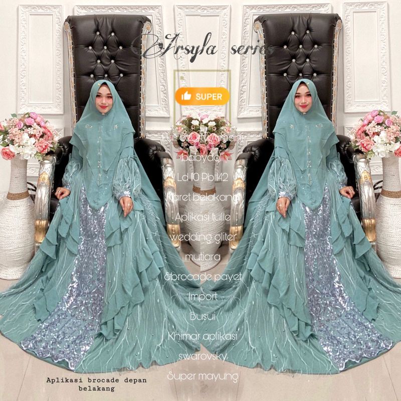 Arsyila Bebinzhi Syar'i COD LD100-110 PB140 Busui Set Khimar Swarovsky Super Premium Best Seller Ter