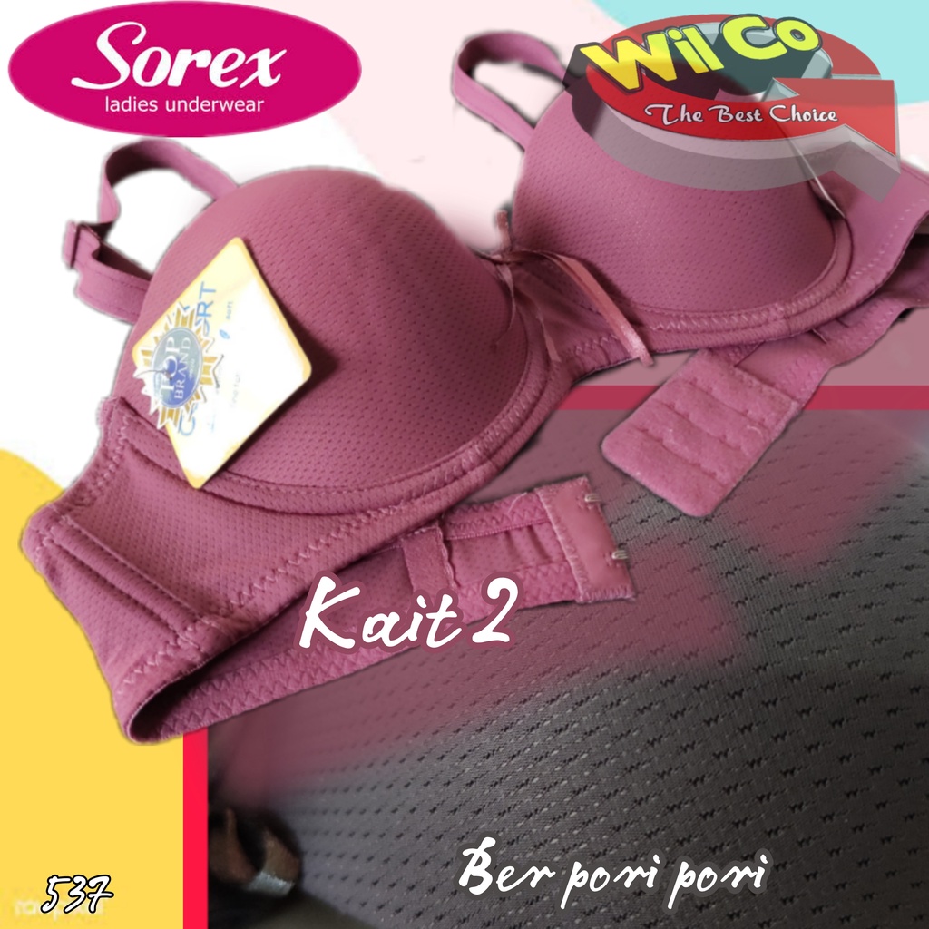 K537 - BRA WANITA SOREX BUSA ADA KAWAT DUA PENGAIT CUP A SIZE 34 - 38