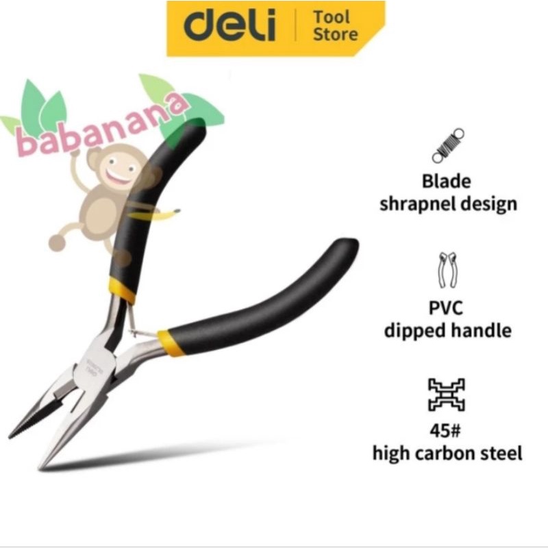 Deli DL20026 tang lancip mini 5 inch long nose pliers tamiya gundam