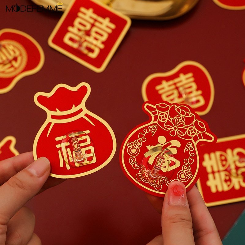 Stiker Kait Penyimpanan Bahan Akrilik Untuk Dekorasi Tahun Baru Cina