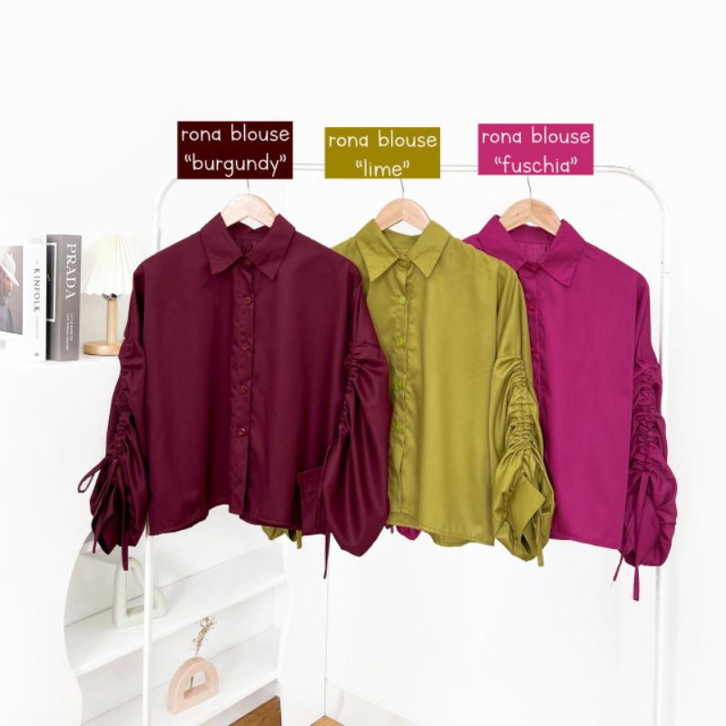 Rona Blouse Serut Tangan Katun Toyobo Monic Top Blouse