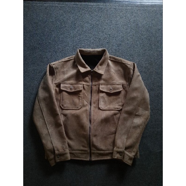 jacket casual kulit suede