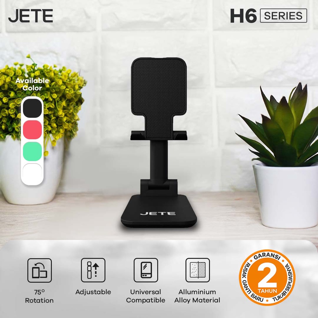 Holder Hp Meja - Stand Holder Lipat JETE H6B - Stand Hp | Tatakan Hp Original Garansi 2 Tahun