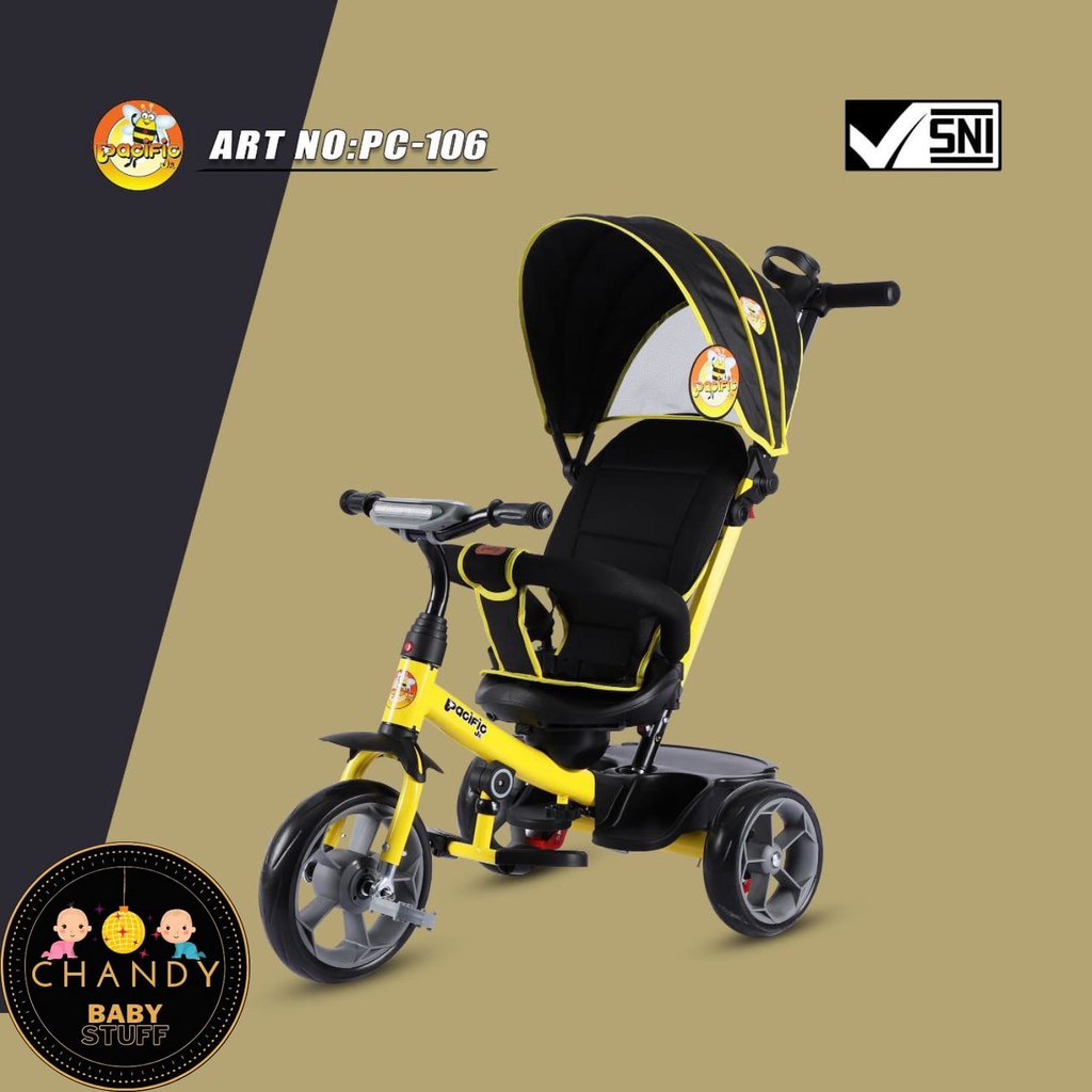 SEPEDA ANAK RODA TIGA PASIFIC PC 106 ( KURSI BISA DIPUTAR &amp; REBAHAN )