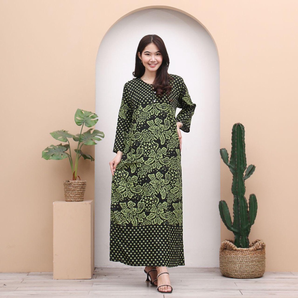 Longdres Batik ARETHA Daster Panjang Busui Terbaru Ku By prass