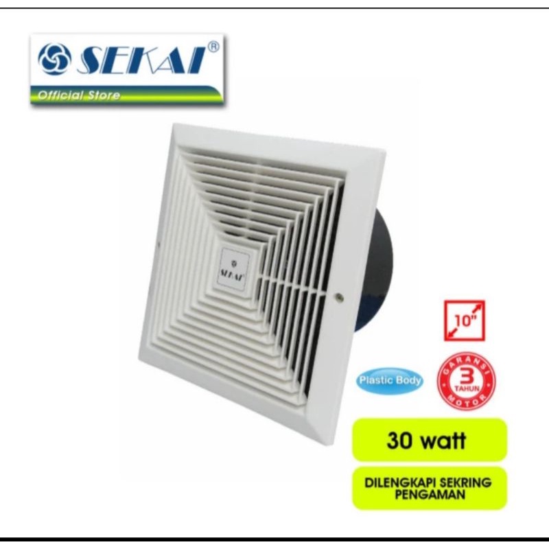 Sekai Ventilating exhaust fan 10&quot; MVF 1091. Kipas Plavon hisap kipas angin hexos atap 10 inch