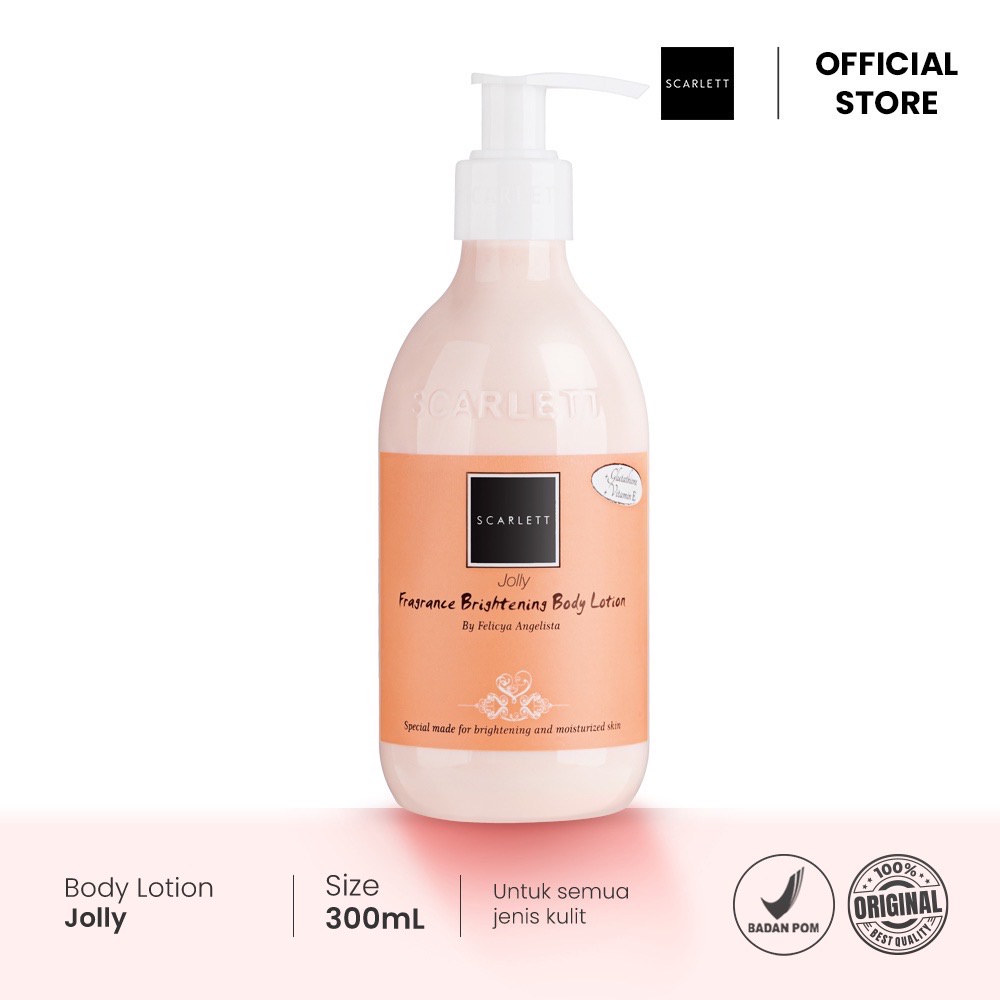 SCARLETT Whitening Fragrance Brightening Body Lotion Jolly Indonesia / 300ml / By Felicya Angelista 