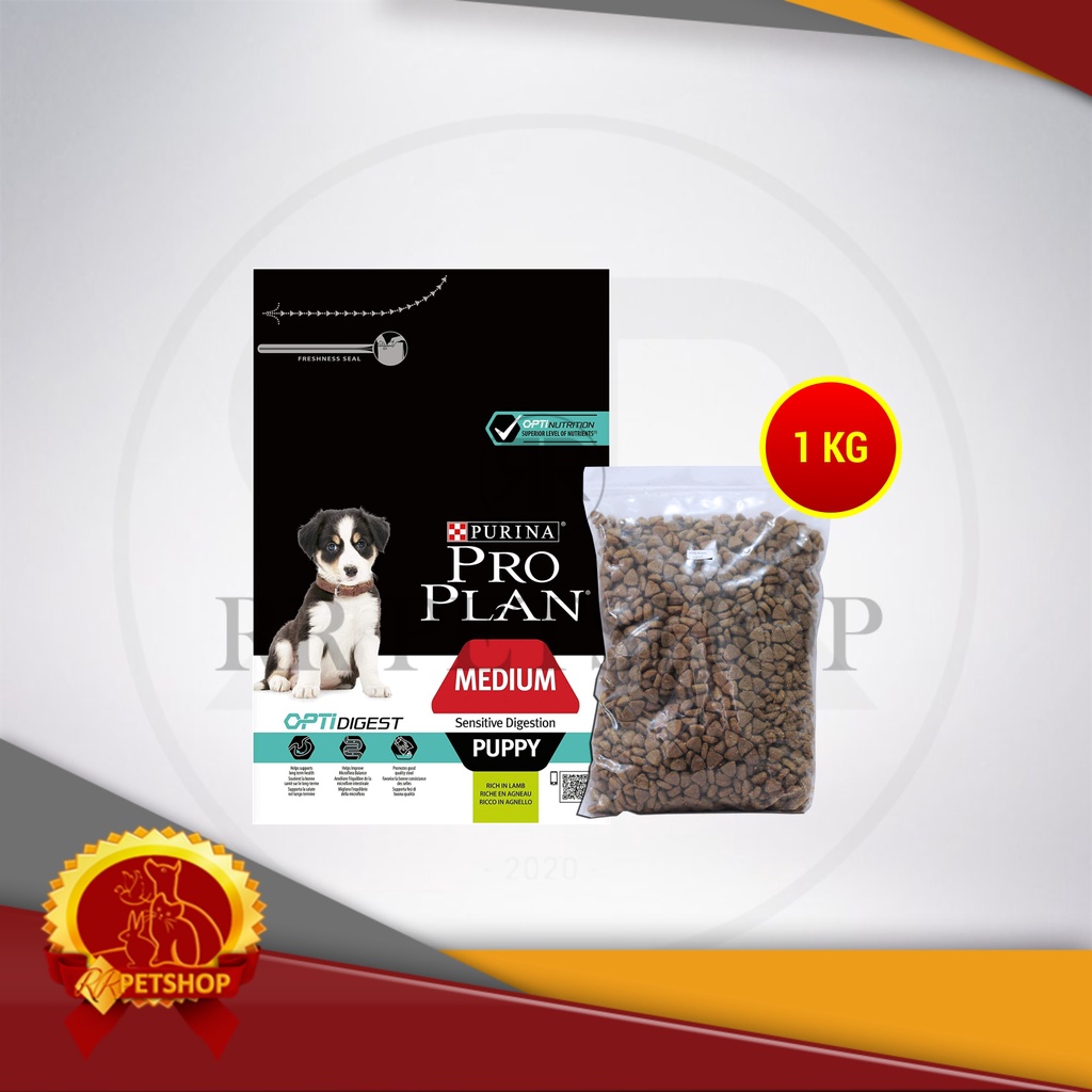 Pro Plan Pencernaan Bermasalah Sensitif Digestion medium puppy Lam 1Kg