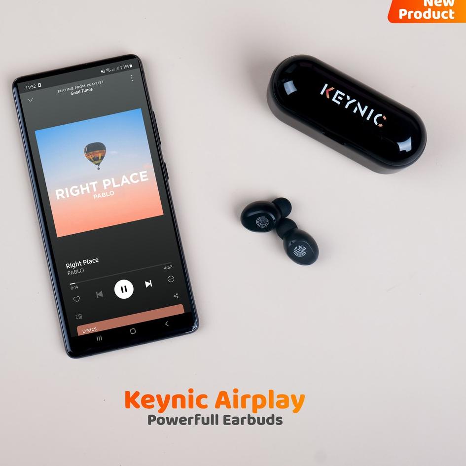 [PEN.31Oc22n] Keynic AIRPLAY Powerfull Earbuds bluetooth with mini Power Bank Garansi 1 Tahun