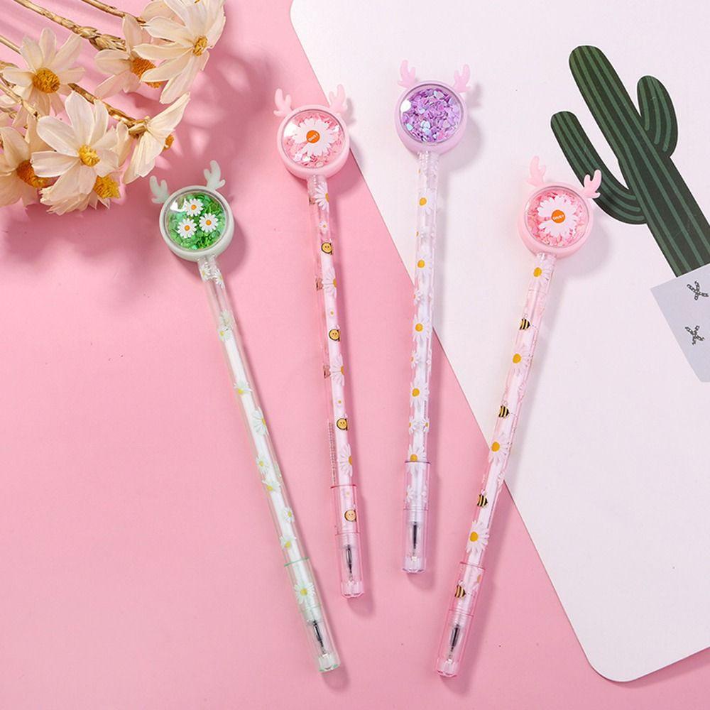 Mxbeauty Kartun Gel Pena Lucu Perlengkapan Sekolah Anak Hadiah Tanda Tangan Pulpen Netral Pulpen Alat Tulis Payet Rusa Kelinci Ballpoint