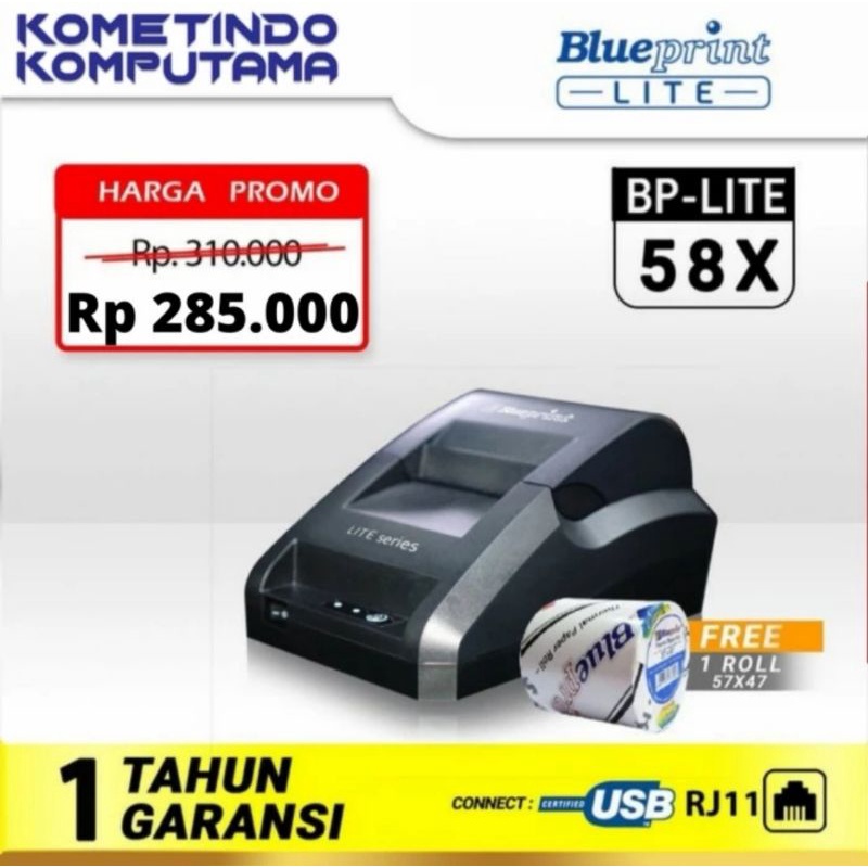 57x47 KERTAS THERMAL PAPER 57x47 mm BLUEPRINT - 1 Roll STRUK KASIR EDC TOL RESI