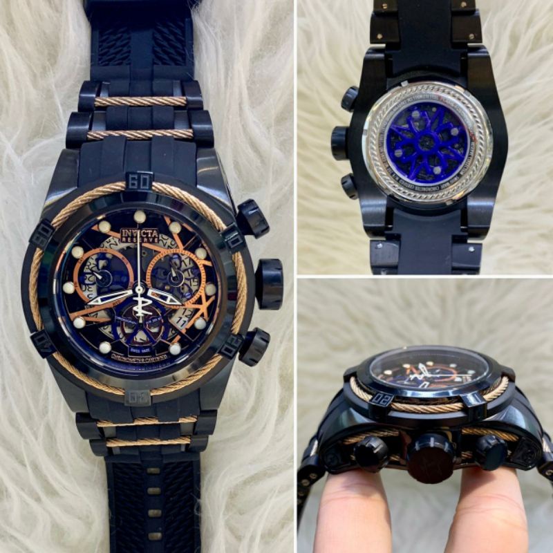 Jam Tangan Invicta Cronograp Warna Hitam Rosse Gold Super Premium Graden AAA - Jam Tangan Invicta