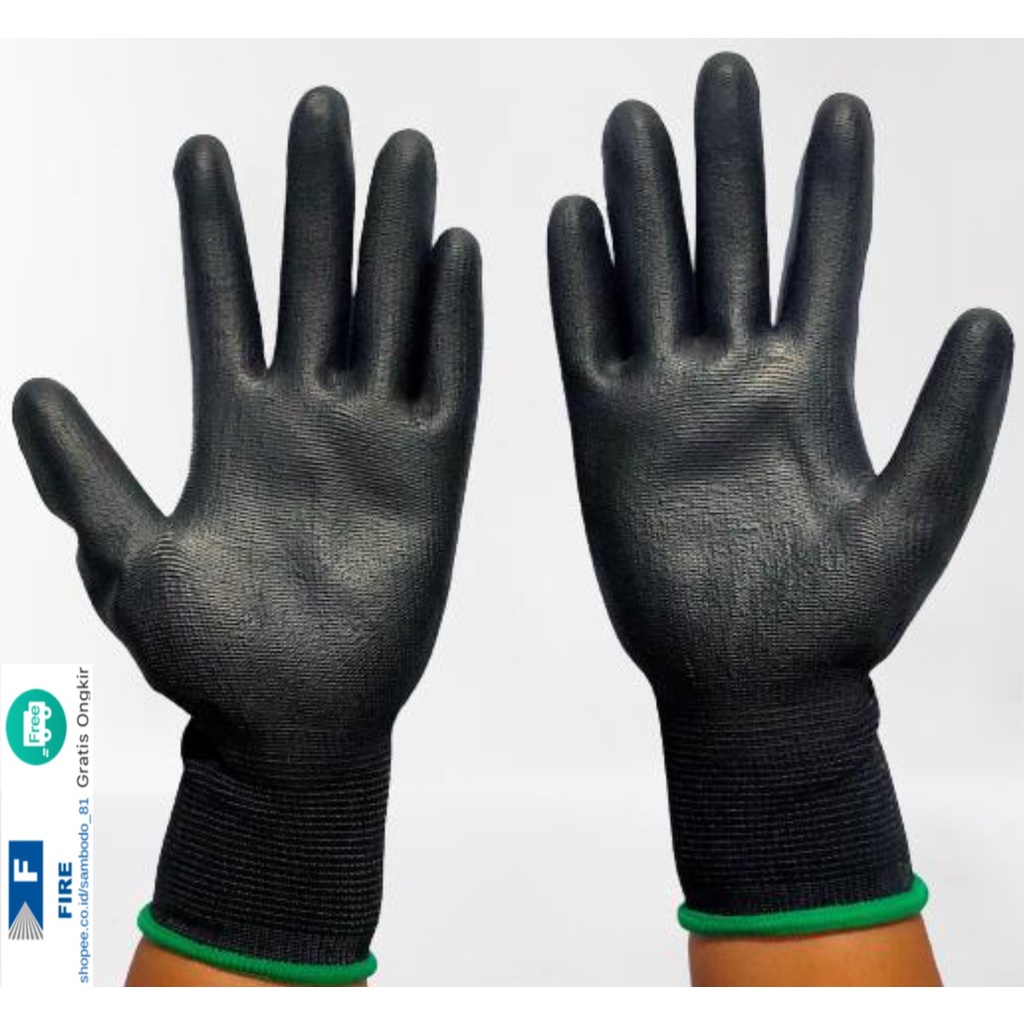 Sarung Tangan Elektronik Assembly Static Multi Purpose Polyurethane Kerja Palmfit Safety Gloves Security Dilapisi Karet Industri Pabrik Uci Safety Motor Bengkel otomotif Bagunan Coating Karet Pengaman kerja