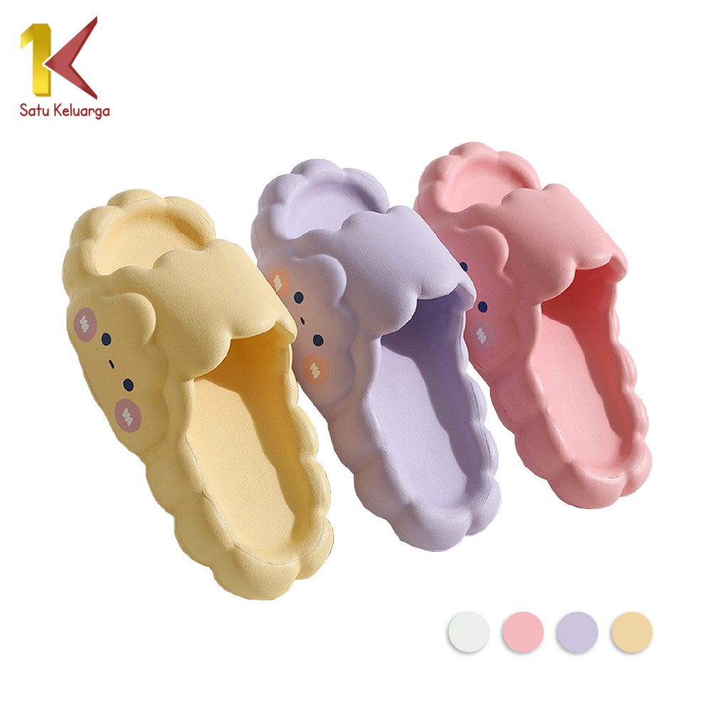 Satu Keluarga Sandal Selop Wanita Motif Awan Cloud Tebal Empuk S37 Sandal Rumah Jelly Bahan Eva Impo