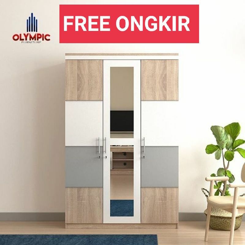 LEMARI PAKAIAN BAJU OLIMPIC NAVARO 2 PINTU & 3 PINTU