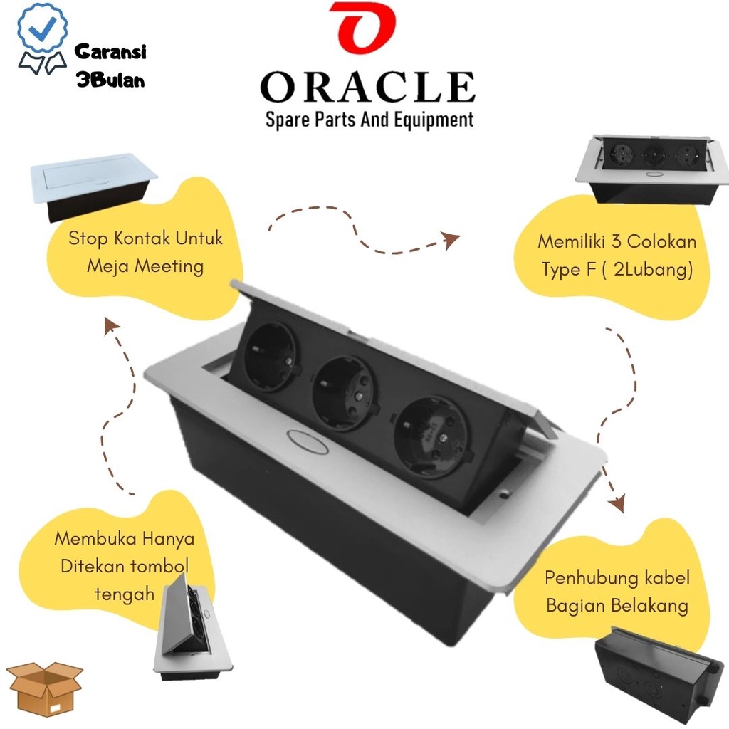 Oracle | Stopkontak Listrik 3in1 Seri Terbaru, Meja meeting, meja kantor, meja gaming