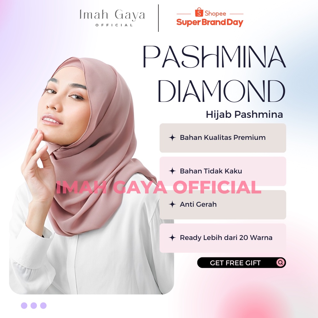 Jilbab Pashmina Diamond Crepe Premium Polos Hijab Pashmina Diamond.