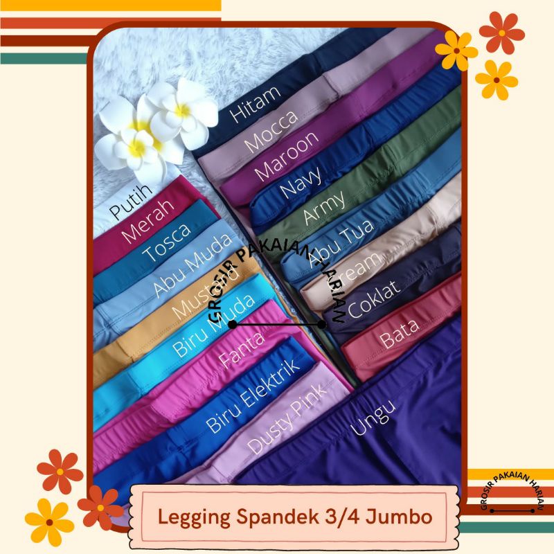 Legging Pendek Dewasa 3/4 Jumbo