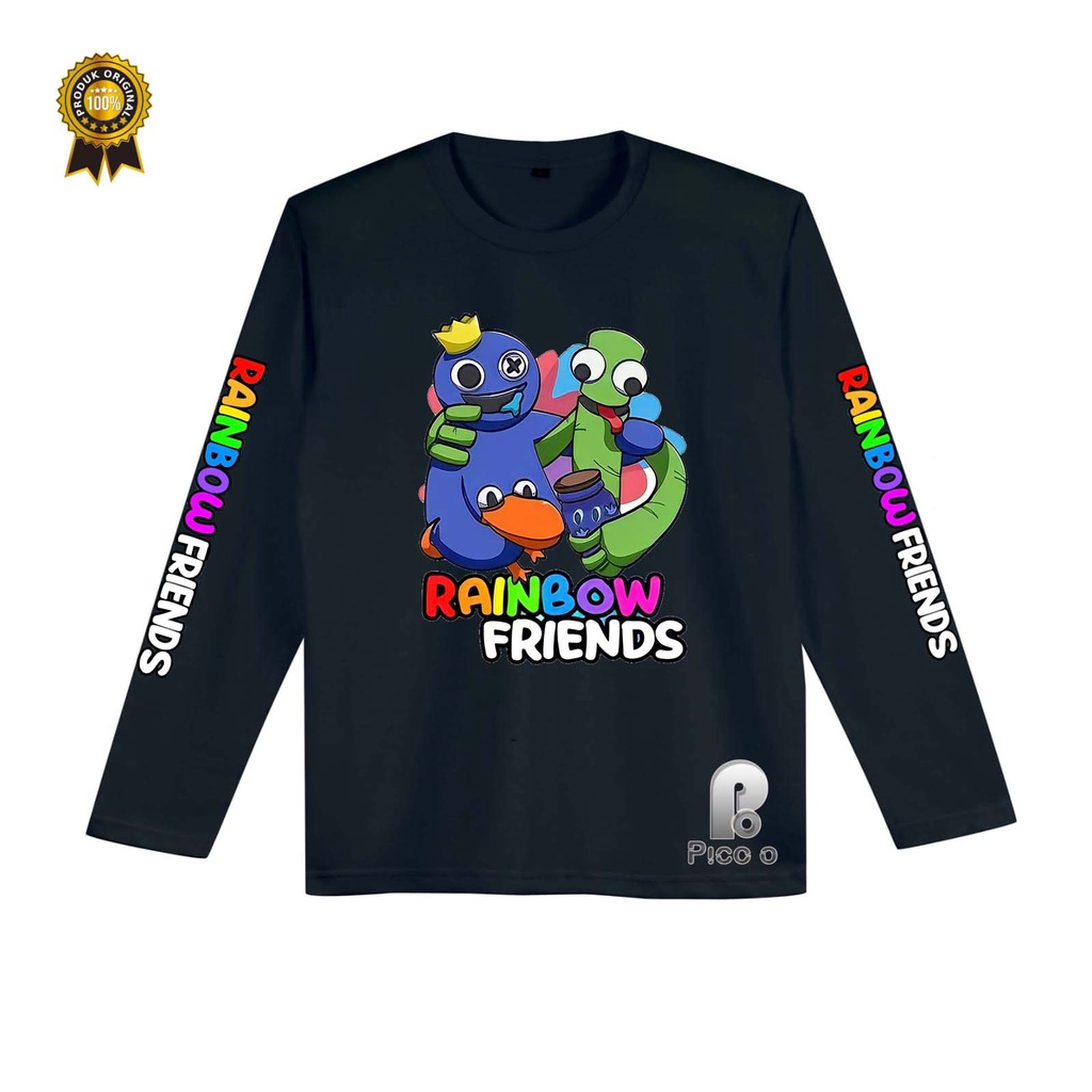 KAOS ANAK LENGAN PANJANG RAINBOW FRIENDS USIA 2-10 Tahun UNISEX