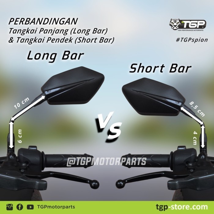 Spion Bold / Spion Honda / Spion Yamaha / Spion murah / Spion TGP ori - honda, TANGKAI PANJANG