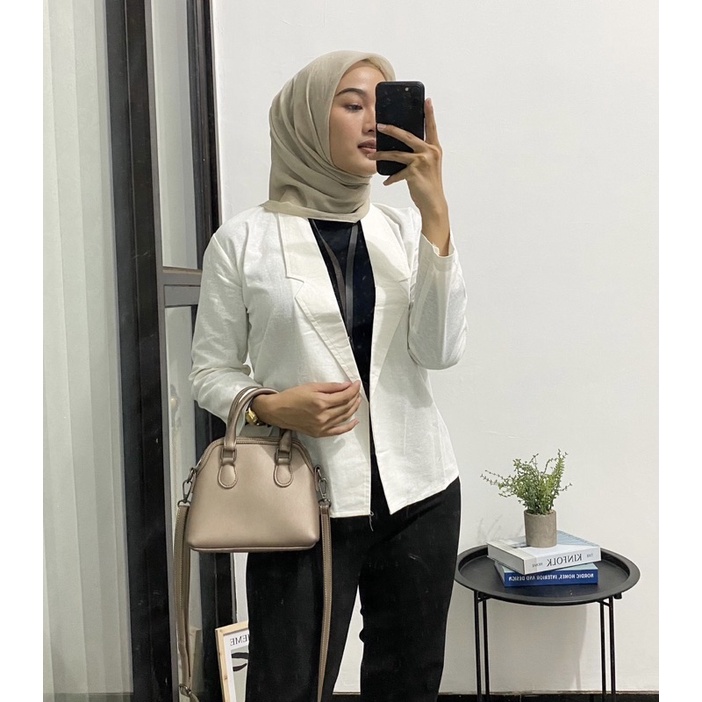 Blazer Linen Wanita Nancy Loona Casual Outer Wanita Korean