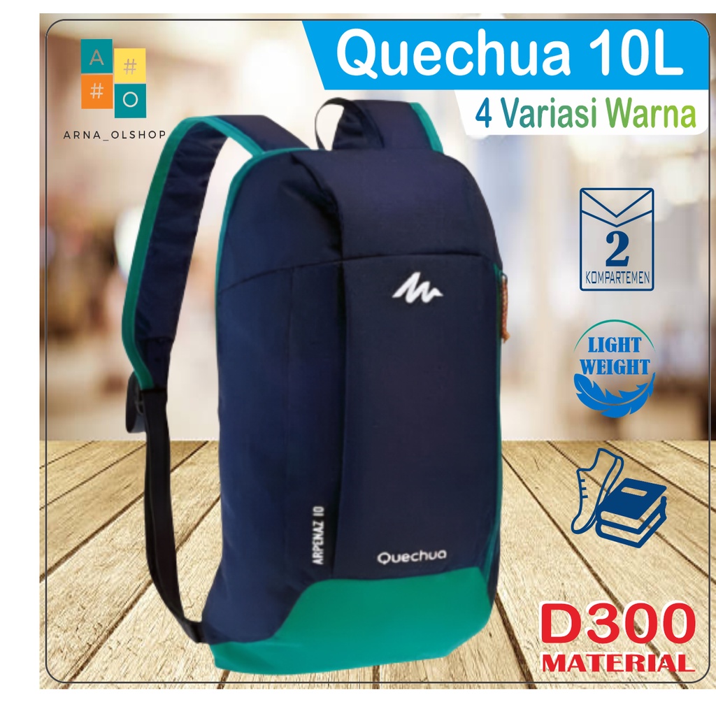 Quechua Tas Ransel Sepatu Sport Mini 10 Liter Anti air Resleting Best Quality Murah New