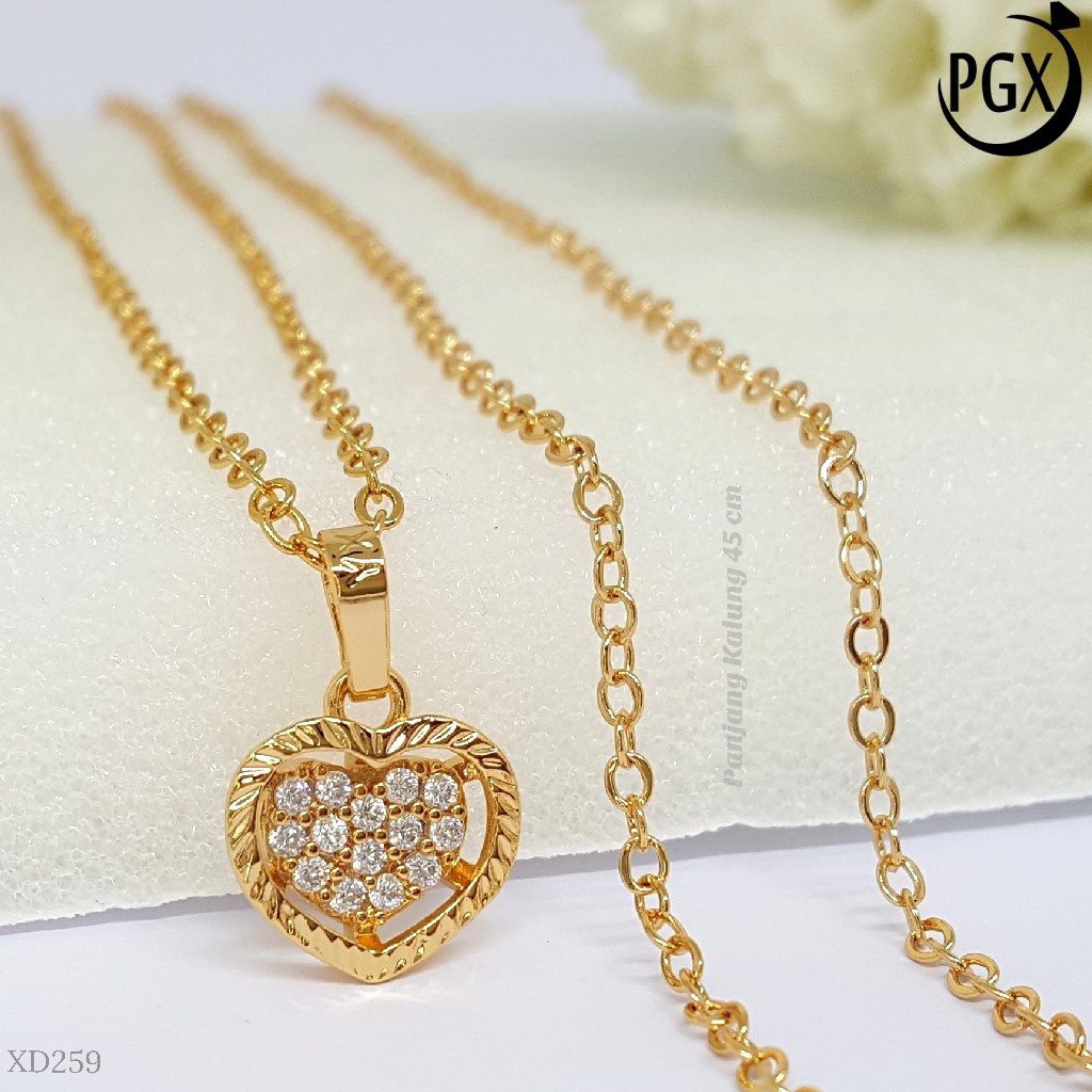 PGX Kalung Wanita Xuping Aksesoris Fashion Perhiasan Lapis Emas XD259