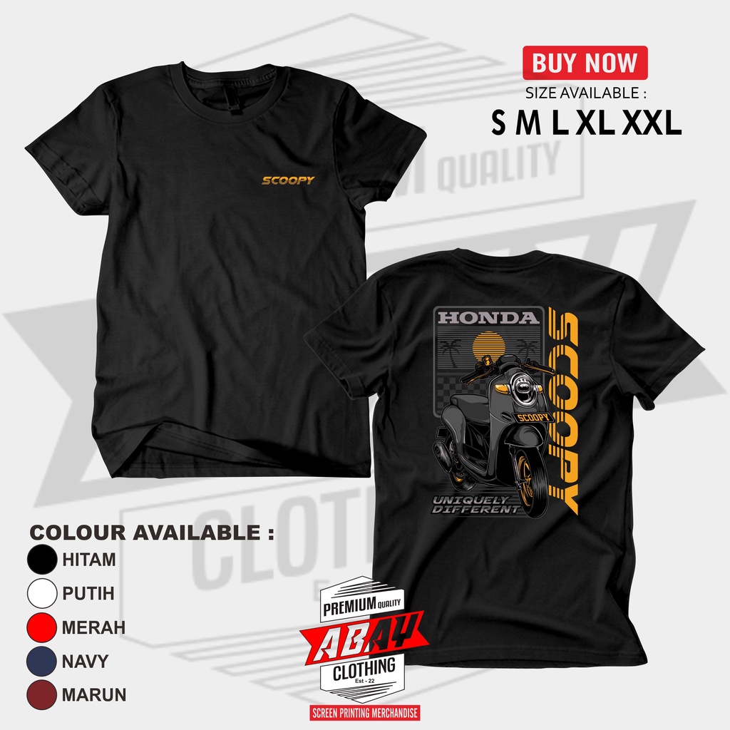 Baju Kaos Honda Scoopy All New Indonesia Sablon Dtf