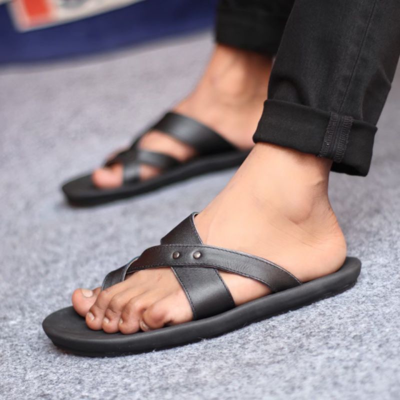 Sendal Pria Sandal Jepit Pria Sandal Kulit Pria Original Handmade Ringan Fashion Pantai Wiros