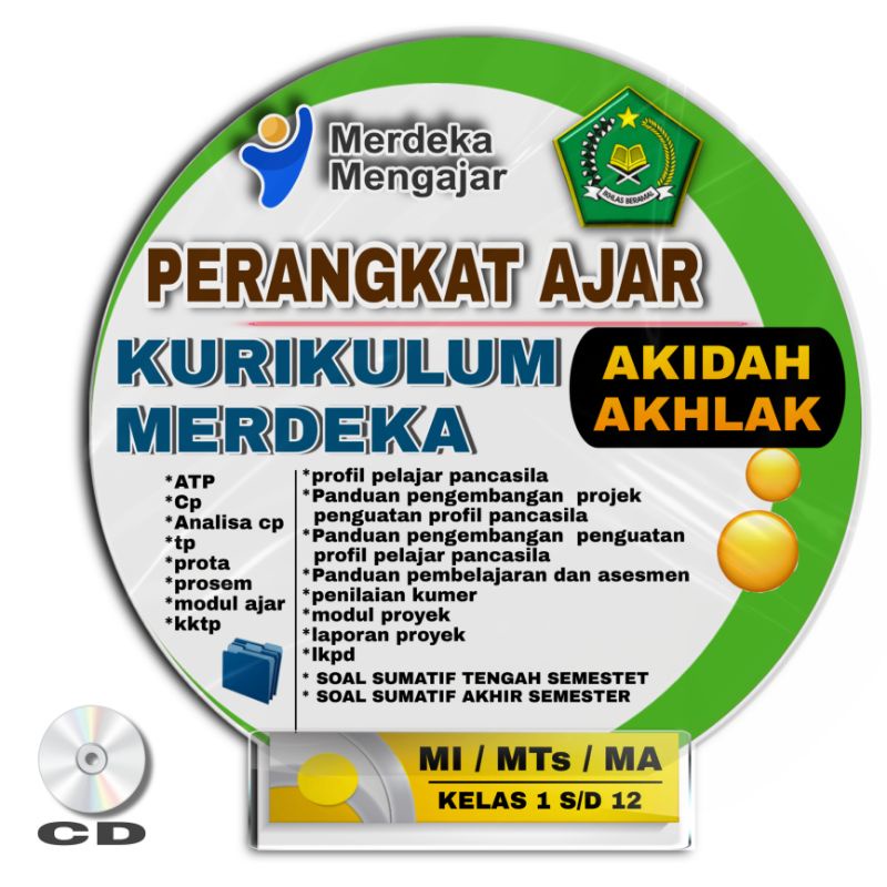 RPP KURIKULUM MERDEKA AKIDAH AKHLAK MI, MTS, MA, KELAS 1, 2, 3, 4, 5, 6, 7, 8, 9, 10, 11, 12 KURIKUL