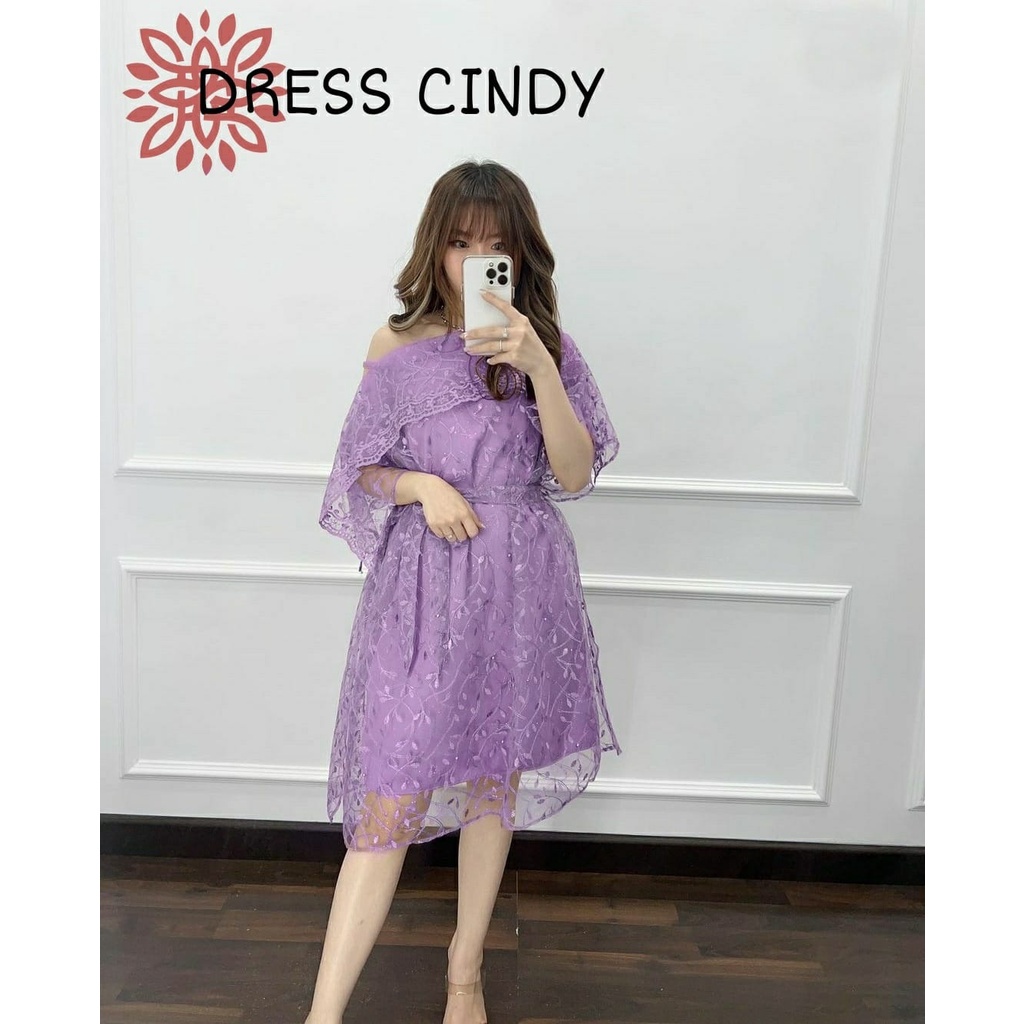 Baju dress pesta natal christmas new year dinner kondangan prewedding bridesmaid lace embro embroi b