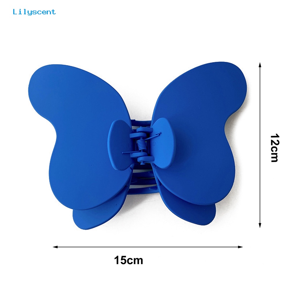 Jepit Rambut Lapisan Ganda Bentuk Kupu-Kupu Anti Pecah Warna Solid Untuk Wanita
