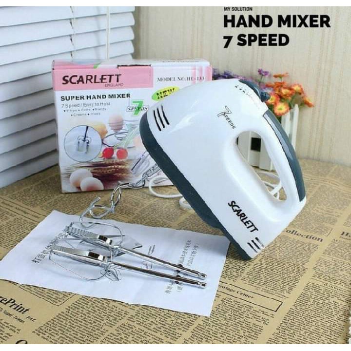 Mixer Kue dengan 7 Kecepatan / Hand Mixer Scarlett / Mixer Tangan Murah