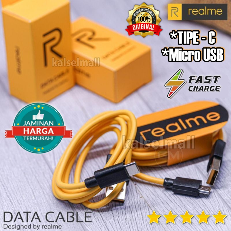 ORIGINAL Kabel Data Cesan HP Realme VOOC Qualcom 3.0 Type C Quick Charger Support Fast Charging 2.4A 1 Meter Tali Kabel Data Charger Ces Realmi Ori Tipe C Output 2.4 Ampere Pack Kardus