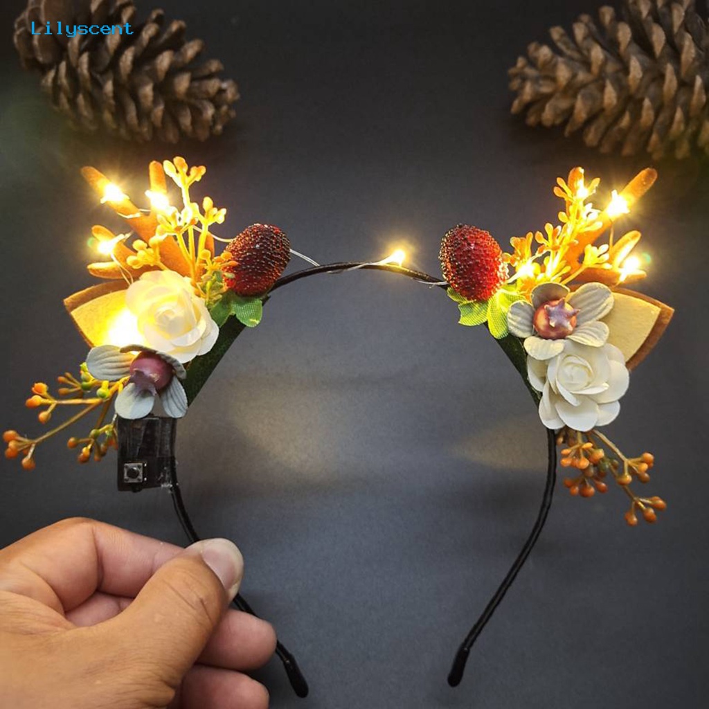 Bando Desain Tanduk Rusa Dengan Lampu Flash Luminous Untuk Natal