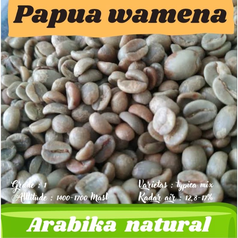

biji kopi mentah ( greenbean ) Arabika Papua Wamena - natural