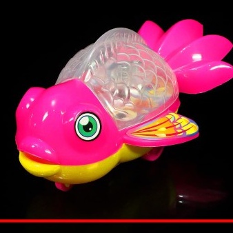Mainan ikan Mas Koki LED Lampu Musik Ikan Jalan Lampu Musik IKAN IMPORT