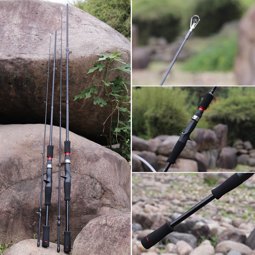 COD Joran Pancing 2 Bagian 1.65M/1.8M Spinning Casting Fishing Rod Fiber Carbon Fishing Pole Fishing Tackle spinning baitcasting lentur fiber solid