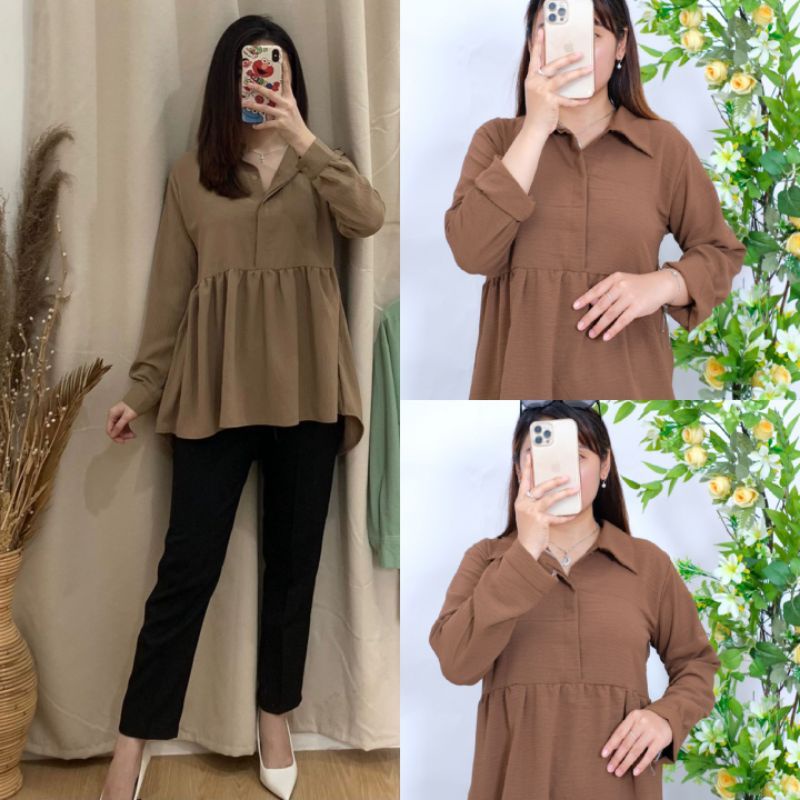 TAKANA BLOUSE// ATASAN WANITA CRINKLE AIRFLOW