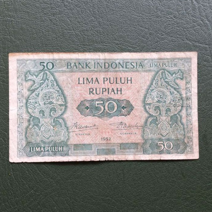 Uang kuno kertas Rp. 50 seri Kebudayaan Budaya 1952