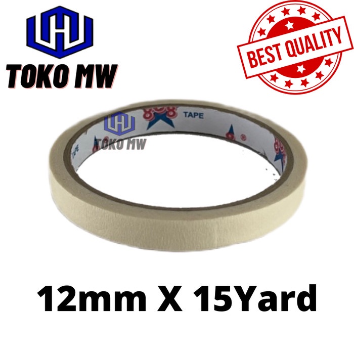 

LAKBAN KERTAS 12 MM X 15 YARD MASKING TAPE - Putih