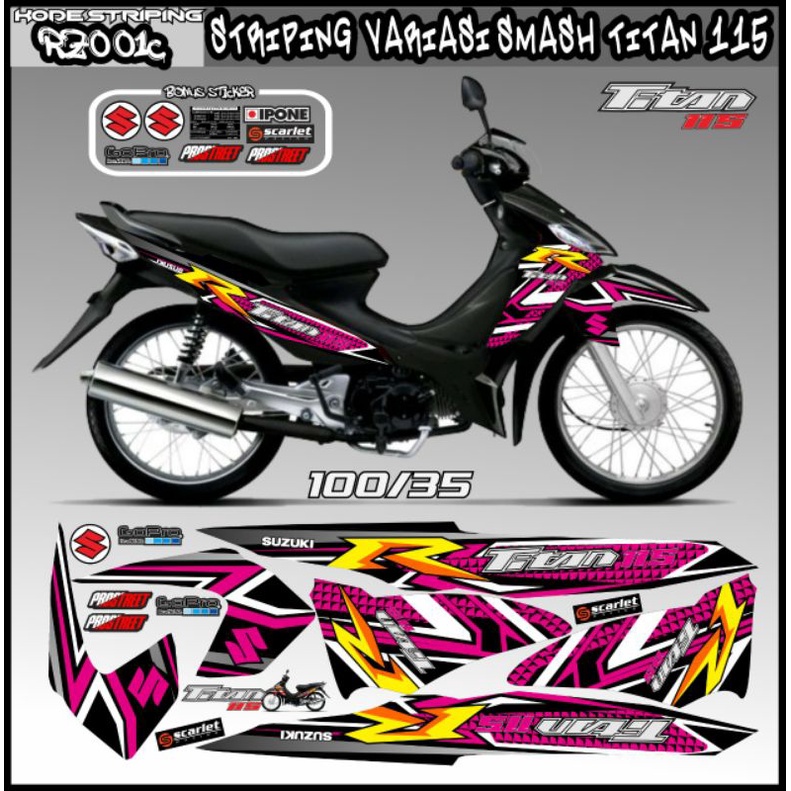 striping stiker variasi Suzuki smash Titan 110 R sticker smash titan