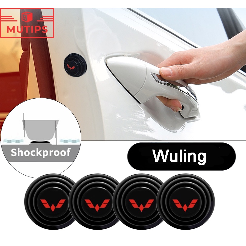 Wuling 4 / 8 / 12Pcs Stiker Silikon Peredam Suara Anti Shock / Benturan Untuk Pintu Bagasi Mobil Cortez Almaz Confero s